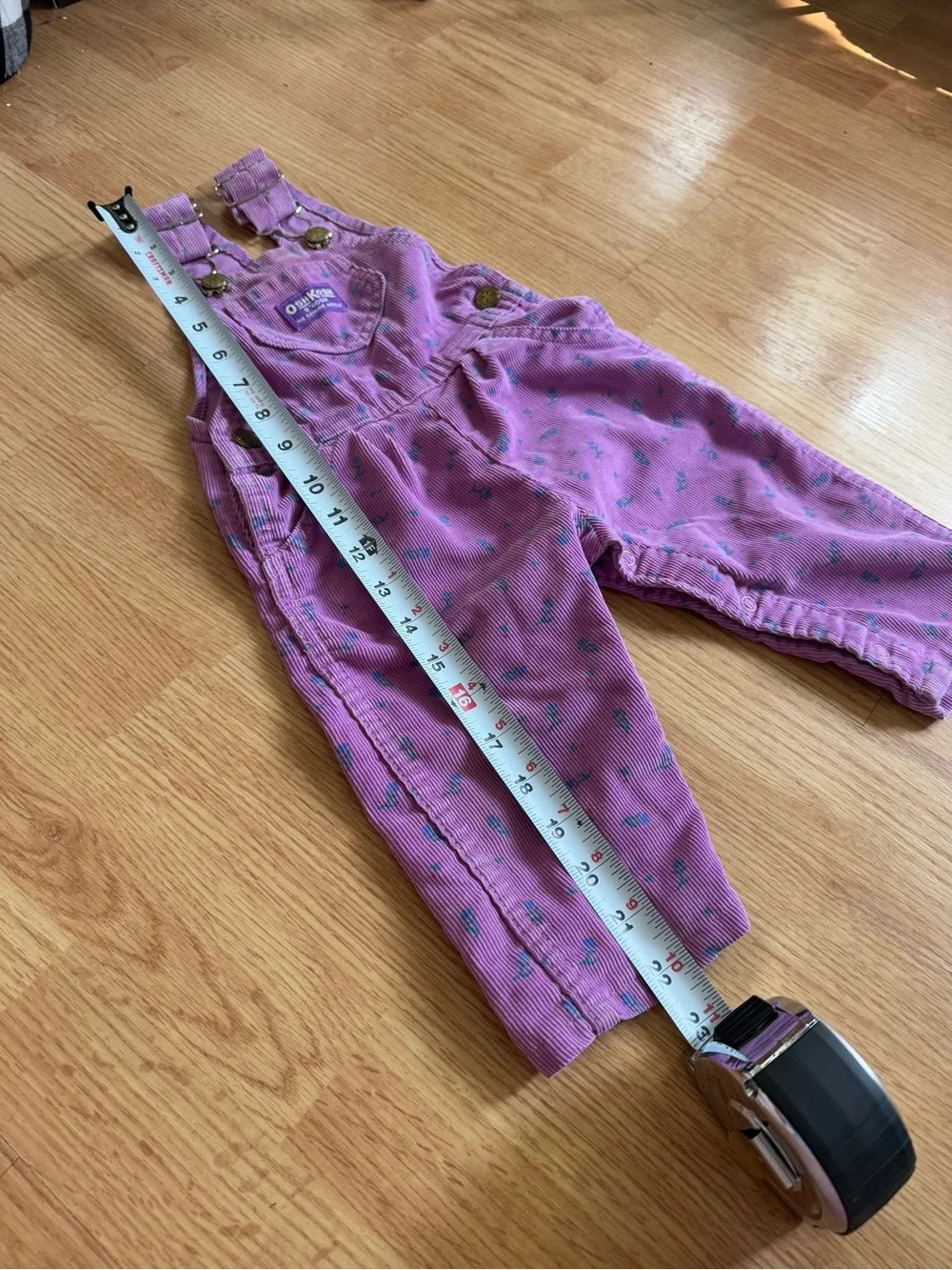 Vintage 90s OshKosh B'Gosh Purple Floral Corduroy Overalls – 12 Months